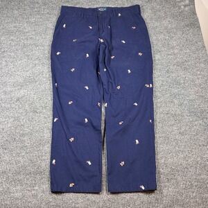 Charleston Threads Pants Men's 38x30 Navy Embroidered Gingerbread Man Festive